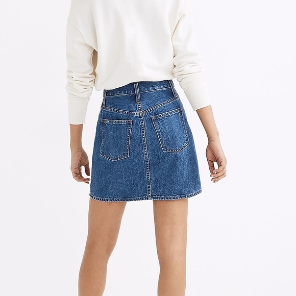 Rigid Denim Straight Mini Skirt in Haydel Wash: Tie-Waist Edition - Picture 2 of 5